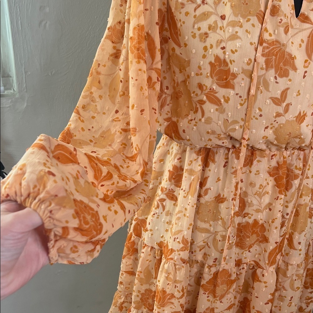 Lush Floral Frenzy Long Sleeve Mini Dress Size S - Picture 4 of 11